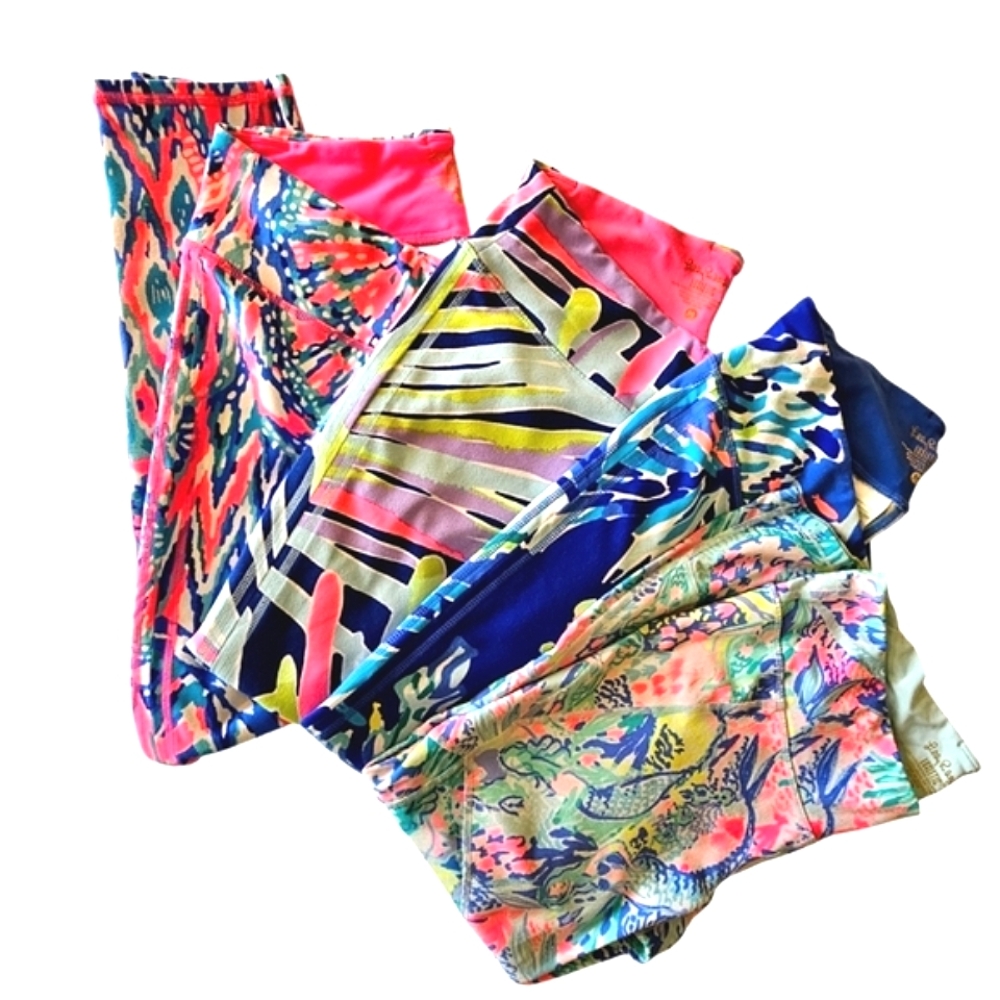 Lilly Pulitzer Luxletic Activewear Multicolor Print 4 Pairs Of Pants
